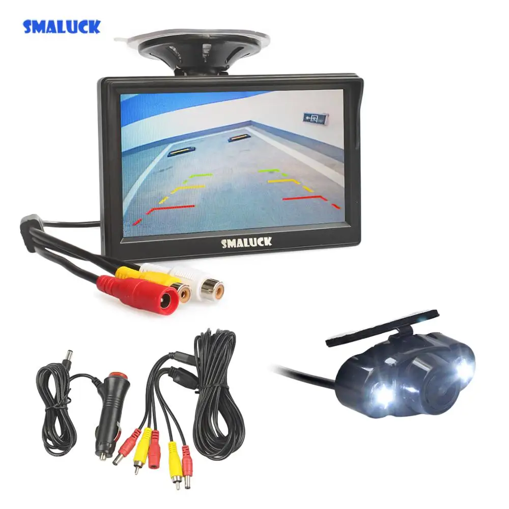 SMALUCK 5 &quotЖК дисплей заднего вида Автомобильный монитор со светодиодом ночного