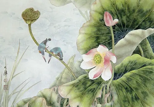 

Traditional Japanese Artwork with Birds (Asian Japanese Picture) Art Silk Poster Print 24x36inch