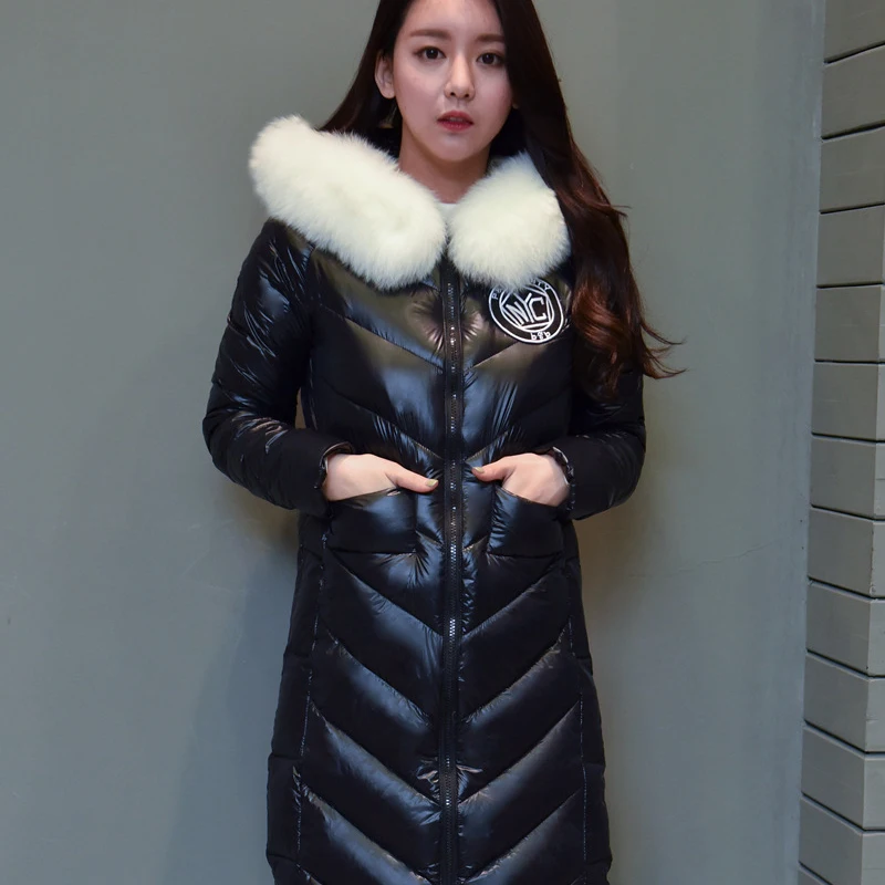 Женские зимние куртки и пальто из 2020 натурального Лисьего меха X Long 90% белый
