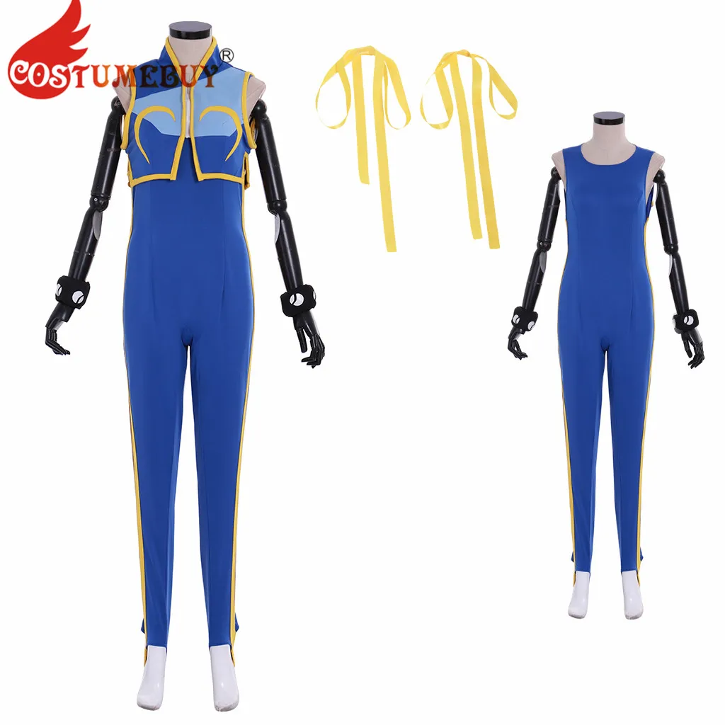 CostumeBuy игра Чун ли Косплей Костюм для взрослых женщин девочек Ли Топ комбинезон