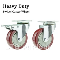 1pcs 345inch heavy duty pvc swivel caster wheels silent caster for furniture wheel carts workbench industrial equipment