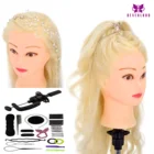 Манекен из 90% натуральных человеческих волос, тренировочная голова для парикмахерской, профессиональная косметологическая голова куклы для причесок