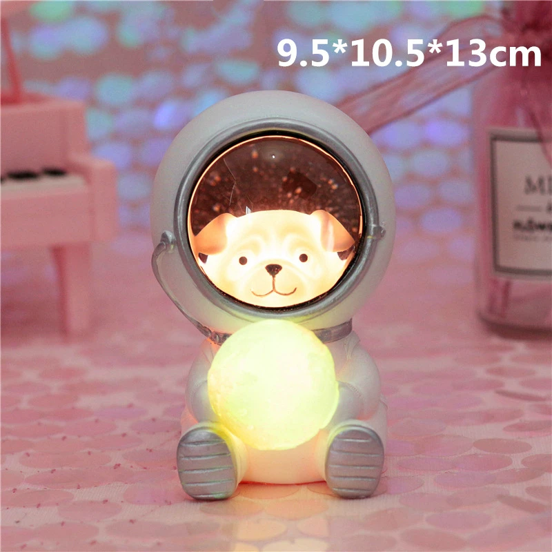 Large dog Ночной светильник LEDIARY Animal Astronaut, собака, кошка, медведь, украшения, светильник для животных, настольная лампа, теплый белый декор из смолы, светильник ing - Испускаемый цвет: Large dog
