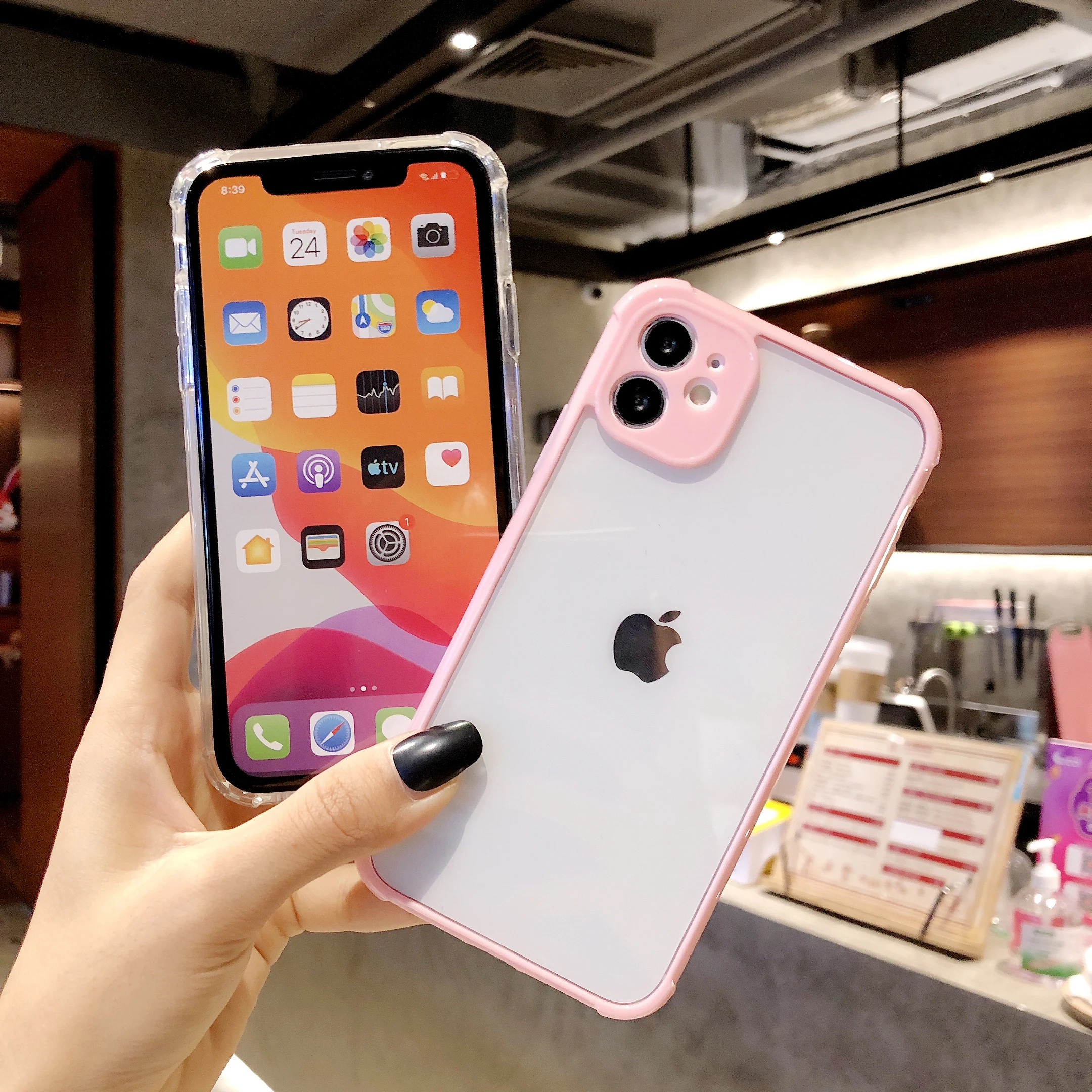 

Fashion Fluorescent Clear Case for Iphone 12 Max Case TPU Full Lens for IPhone 11 12 Pro 7 8 Plus XR XS Candy Color Soft Cover