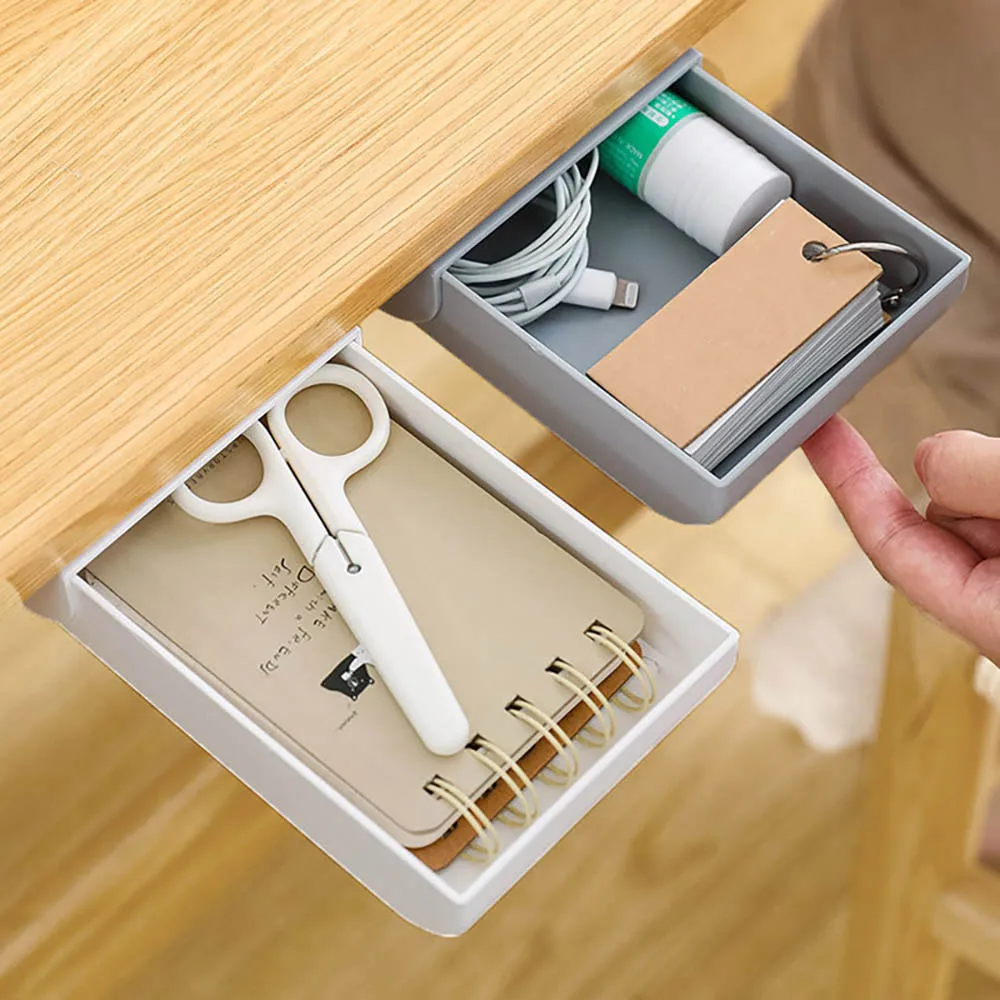 Самоклеящаяся подставка под стол органайзер для макияжа настольные школьные