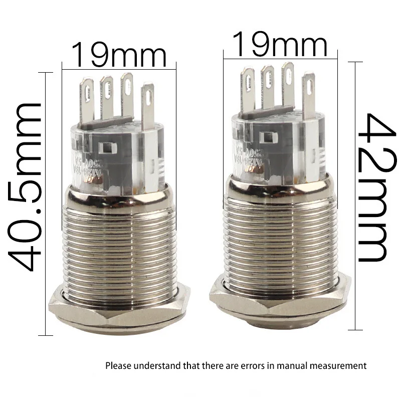 Металлический водонепроницаемый кнопочный переключатель 19 мм для автомобиля ПК