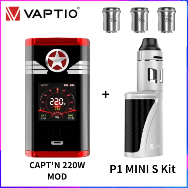 Оригинальный Vaptio Capt'n Vape 220 Вт мод коробка 18650 батарея 1 3 &quotTFT экран 0 005 s огонь Vapour