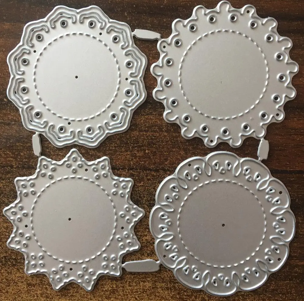 

4pcs Irregula Circular flower pad Metal Cut Die Stencils for Scrapbooking Stamp/photo album Decorative Embossing DIY Paper Cards
