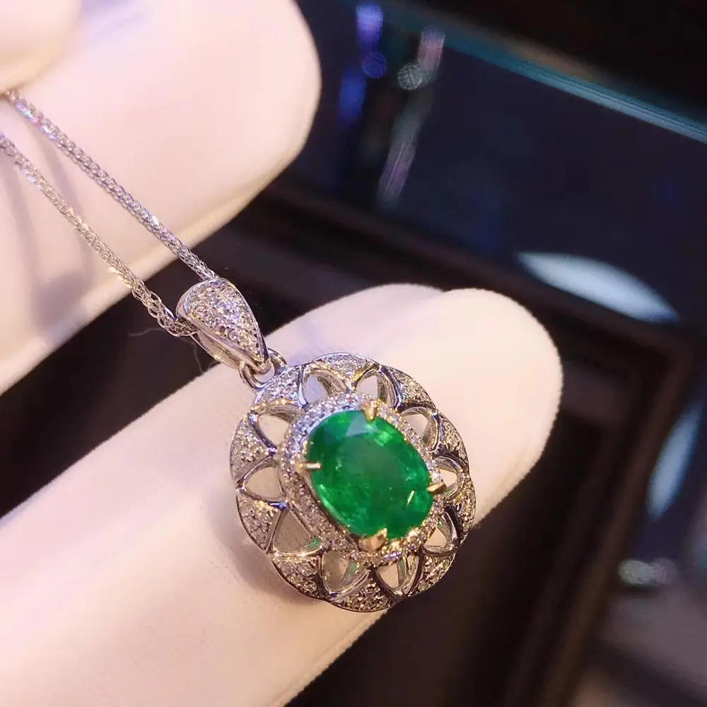 AEAW ювелирные изделия 2.15ct натуральный изумруд кулон Груша Форма зеленый