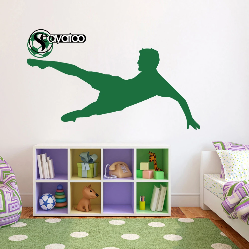 Спортивная виниловая наклейка на стену с изображением футбольного мяча|Наклейки
