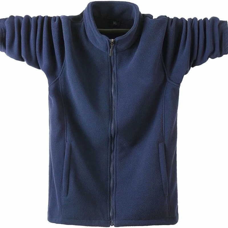 

Autumn and winter men's fleece clothes stand collar plus fat oversized warm coat loose solid color sports