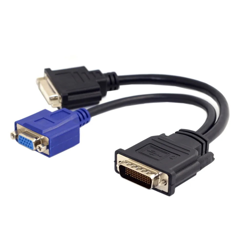 Компьютерная графическая карта DMS 59PIN для vga/dvi Женская линия преобразования одна точка два двойной экран DVI/VGA порт дисплея