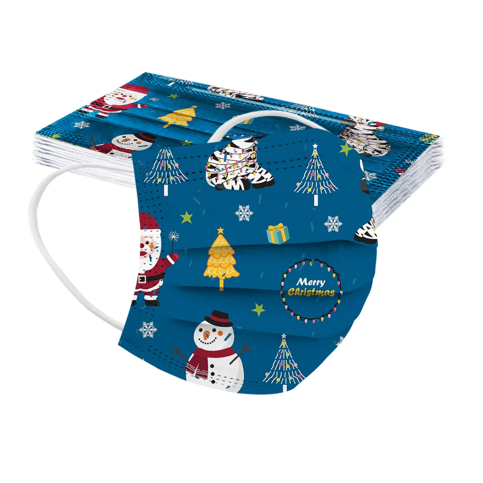 10 шт. одноразовые рождественские маски для лица | Тематическая одежда и униформа