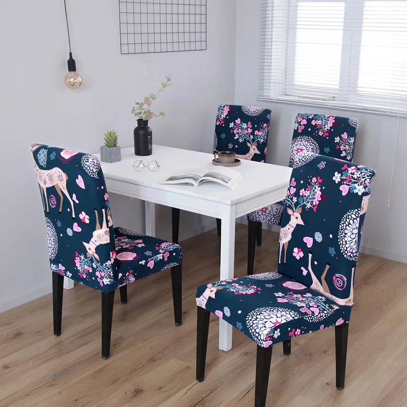 4/5/6 Pieces Chair Cover Chair Covers for Weddings Slipcovers Stretch Removable Dining Seat Seat Covers Housse De Chaise