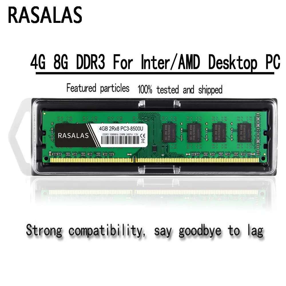 

Rasalas 8GB 4GB OпеѬаивная Nамя DDR3 1600Mhz 1333Mhz PC3-10600U 1,5 V 1.35V DIMM Desktop PC RAM 240Pin Memory For Inter/AMD