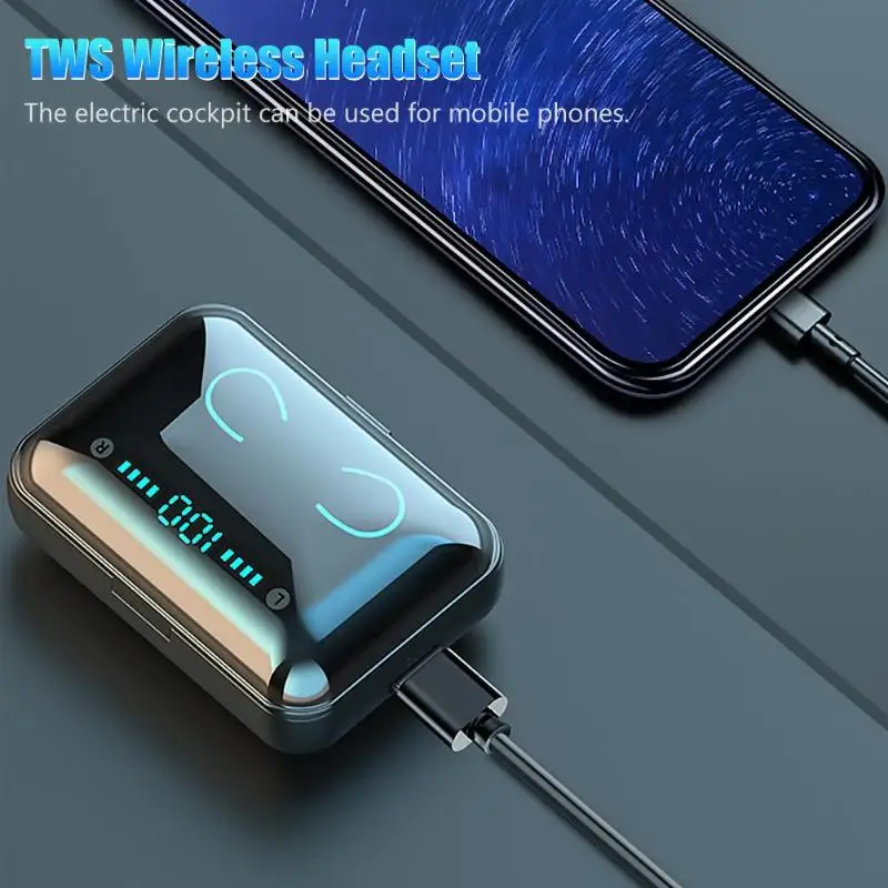 Беспроводная стереогарнитура TWS Bluetooth 5 0 наушники вкладыши для спорта u образные с