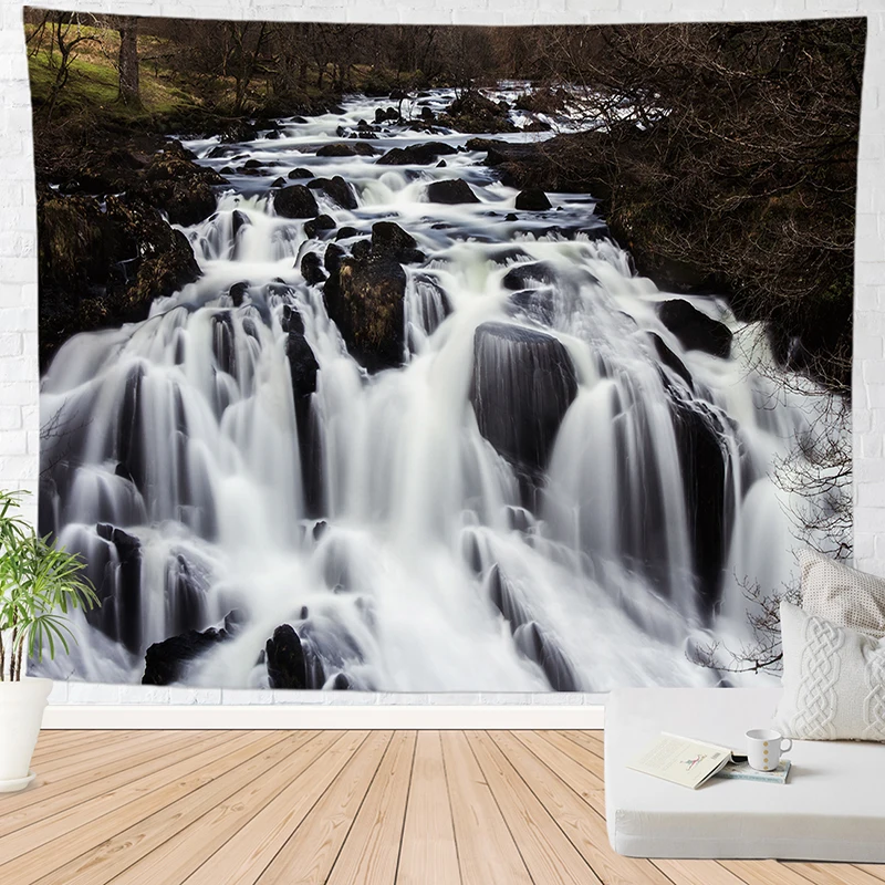 Долина реки гобелен природа пейзаж макраме Настенный Ковер Прямая доставка