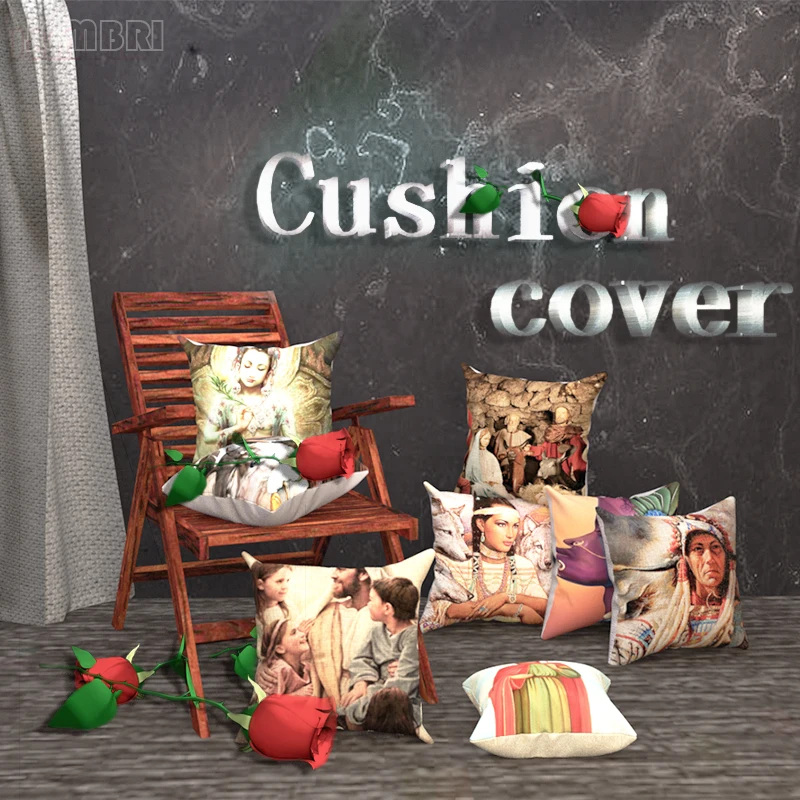 Священная вера Fauxlinen или чехол для подушки из полиэстера Фараона религиозные Для
