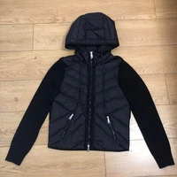 2021 women jacket fashion hooded down knit stitching coat autumn winter casual high quality brand outerwear female clothing