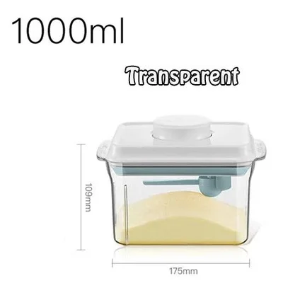 Transparent-1000ml Контейнер для хранения продуктов, коробка для сухого молока, герметичный контейнер для орехов, Кухонный Контейнер для сортировки пищевых продуктов, Прямая поставка - Цвет: Transparent-1000ml