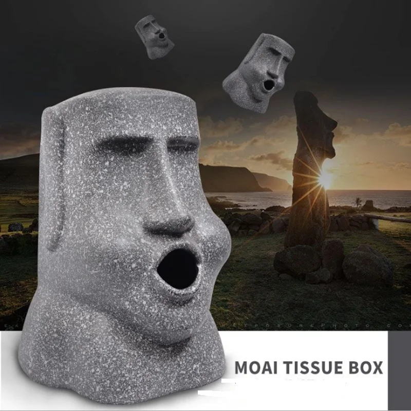 3D Пасхальный остров Moai бумажный держатель салфетки каменная фигурка коробка