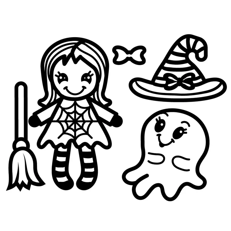 DiyArts Хэллоуин штампы девушка с метлой металла резки 2019 для изготовления карт