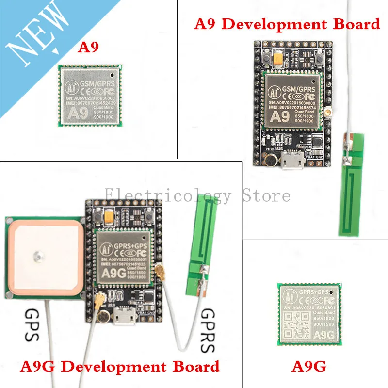 Модуль A9 A9G GPRS GPS, макетная плата, беспроводная передача данных, положение IOT с антенной, GSM Ai Thinker для Arduino