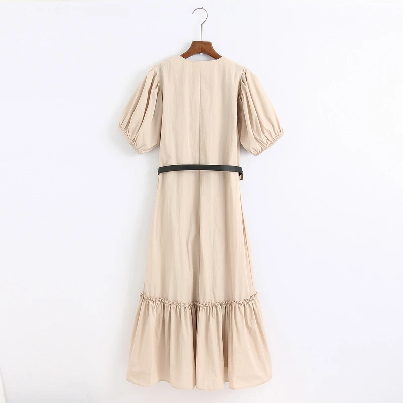 Женское летнее платье с поясом 2020 новые модные повседневные длинные платья v