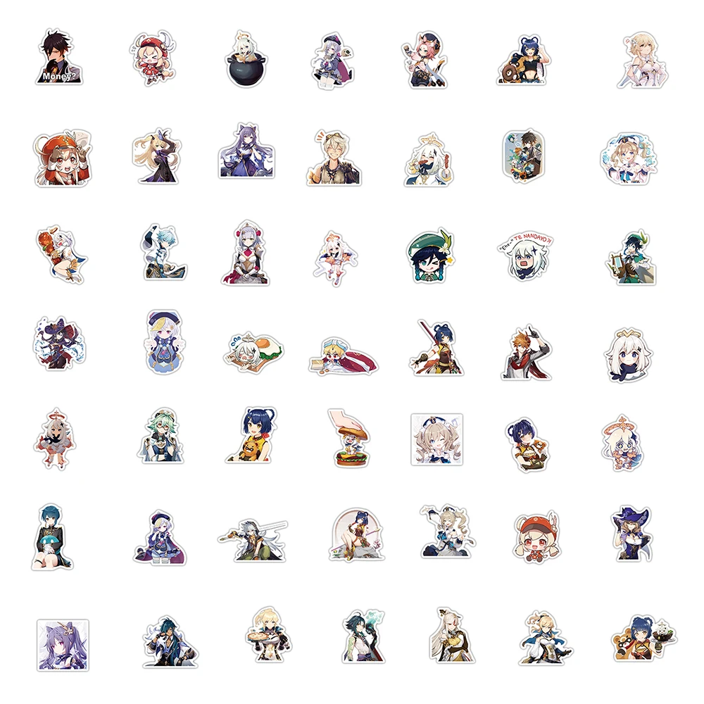 

10/30/50/100PCS Genshin Impact Game Cartoon Stickers DIY Snowboard Laptop Luggage Anime Graffiti Waterproof Decals Kid Sticker