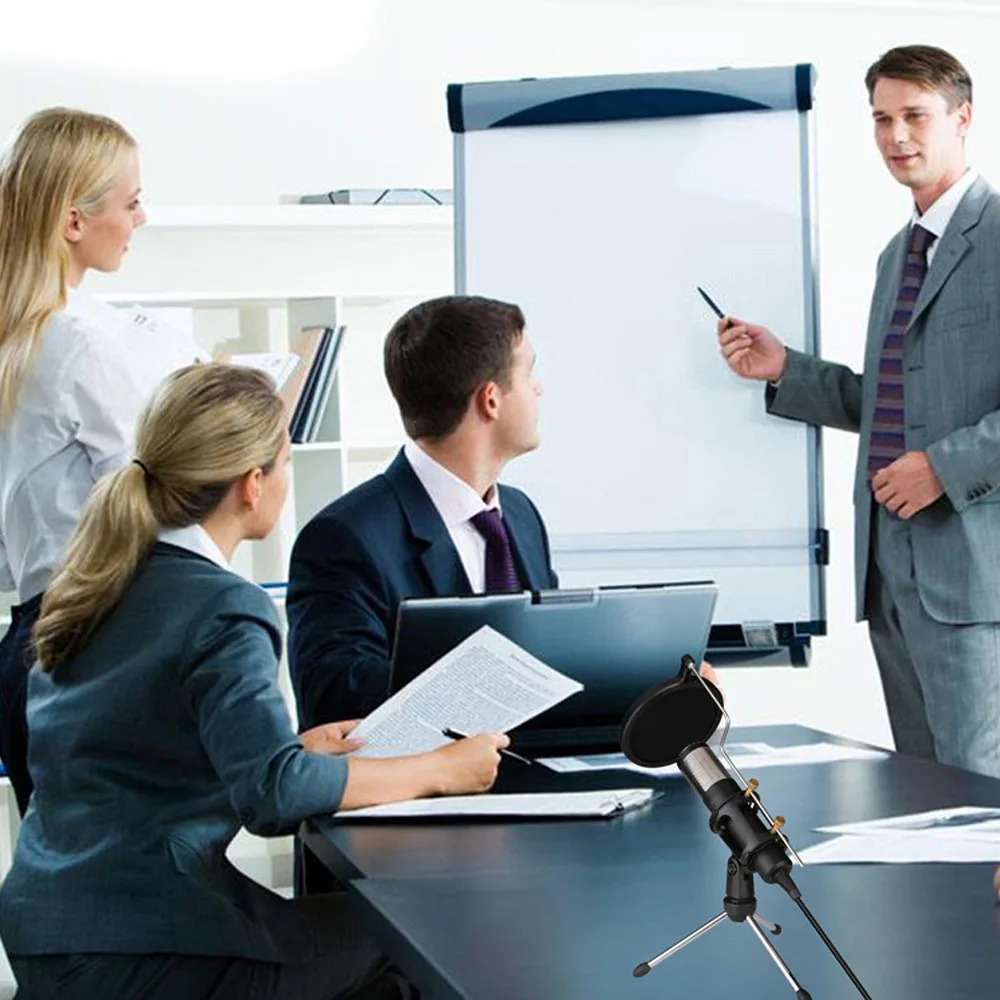 

Professional Microphone Condenser for Computer Laptop PC USB Plug Stand Studio Podcasting Recording Microone Karaoke Mic