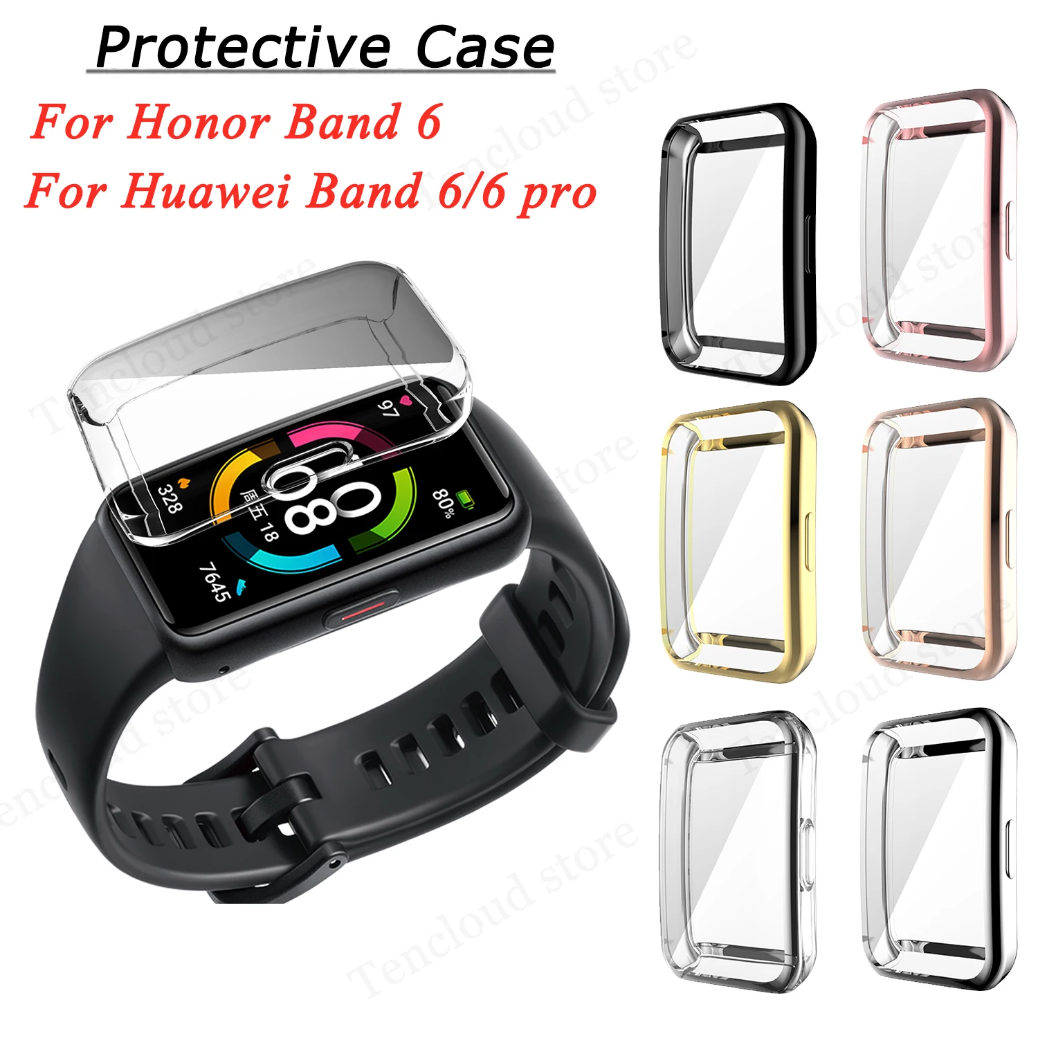 

Protector Case For Huawei Band 6 Pro Screen Protector Cover For Huawei Honor Band 6 Soft TPU Shell Bumper Watch Accessories
