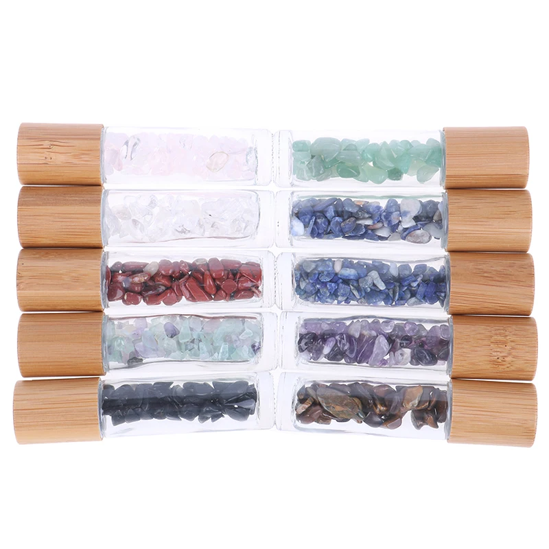 Прозрачное стекло с бамбуковой крышкой 10 мл 1 шт.|Многоразовые бутылки| |