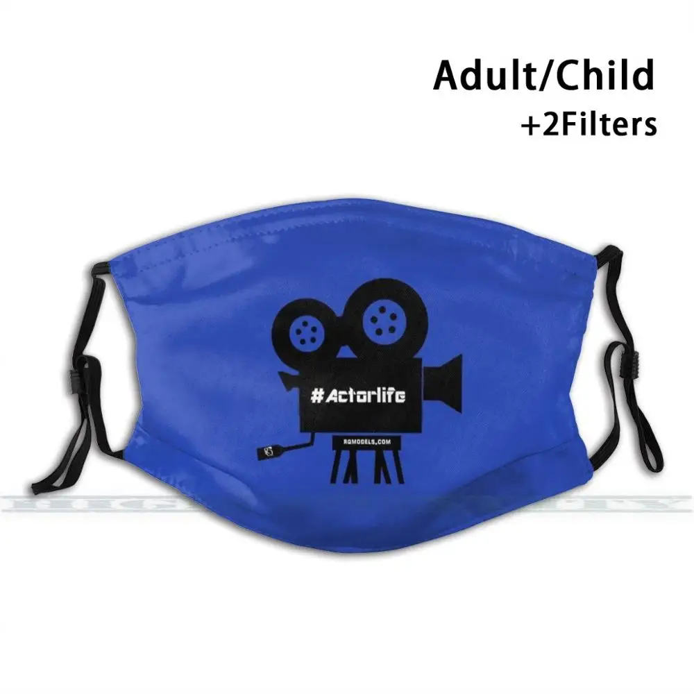 

Actor Life Blue Mask Fashion Print Reusable Funny Pm2.5 Filter Mouth Face Mask Actors Rarequalitytalent Rarequality