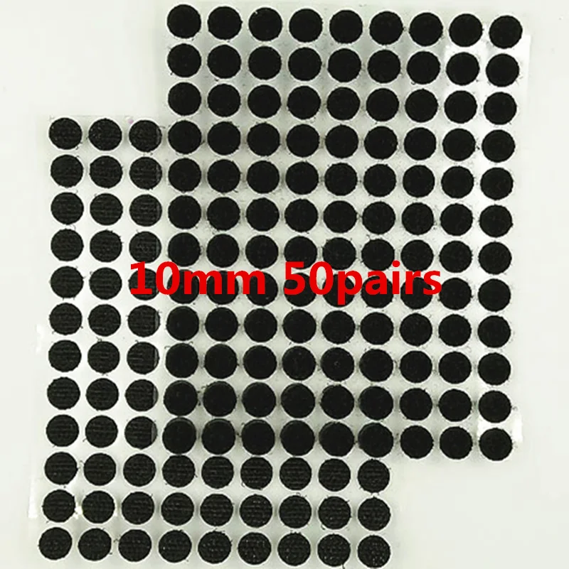 Black 50pairs 15 мм многоцветная клейкая крепежная лента точки липкий крючок и петля Волшебная наклейка двухсторонняя круглая прочная самоклеящаяся 100 пар - Цвет: Black 50pairs