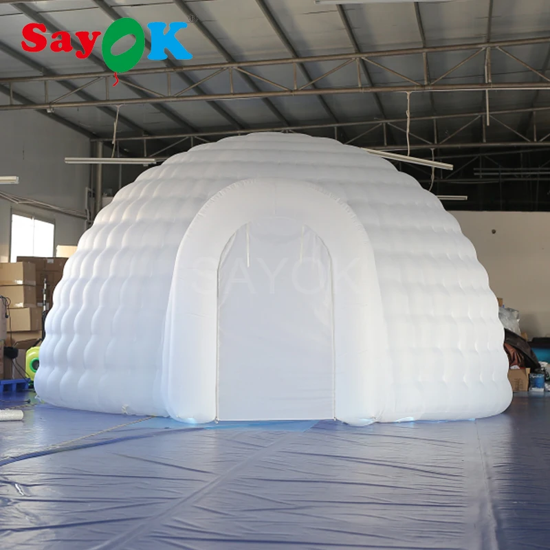 Портативная белая надувная купольная палатка со светодиодной подсветкой