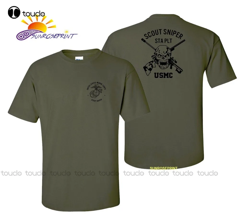 

Модная Горячая Распродажа Usmc США Морская пехота разведчик снайперская ста Platoon футболка на заказ Aldult Подростковая унисекс