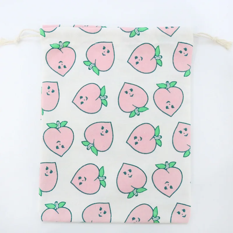 Peach-M Новая модная многофункциональная Хлопковая Сумка на шнурке, милая косметичка для путешествий, сумка на шнурке - Цвет: Peach-M