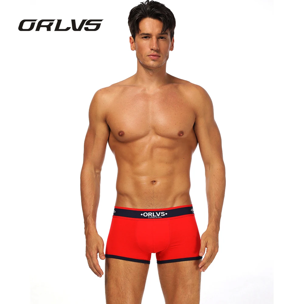 

ORLVS Mens Boxer Breathable Cotton Brand Underwear Sexy Panties short Underpants Male Cueca Boxershorts Soft slip Boxers Men