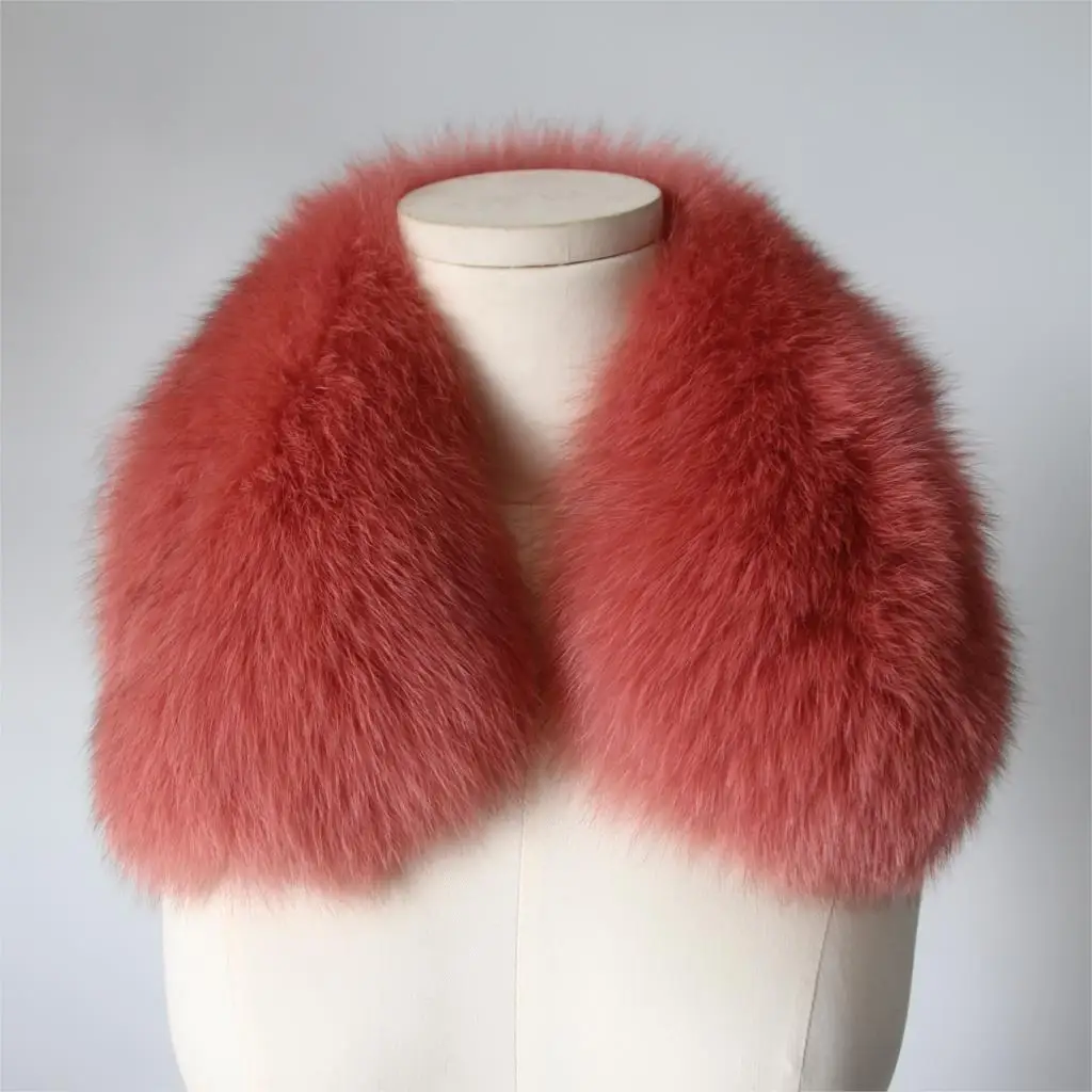 ZDFURS* Женская одежда Аксессуары для воротника модные меховые шарфы из натурального Лисьего меха воротник квадратный ZDC-163007 - Цвет: Pomegranate red