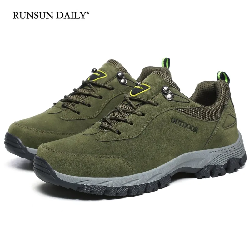 

Fashion Mens Hiking Shoes Outdoor Mountain Sneakers Wear ResistantLace Up Sports Walking Shoes