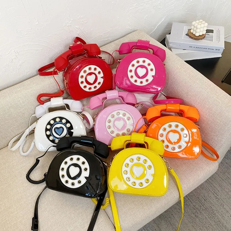 

Stylish Women Telephone Shaped Crossbody PU Leather Shoulder Bag Female Casual Handbag Shopping Street School Satchel Tote Purse