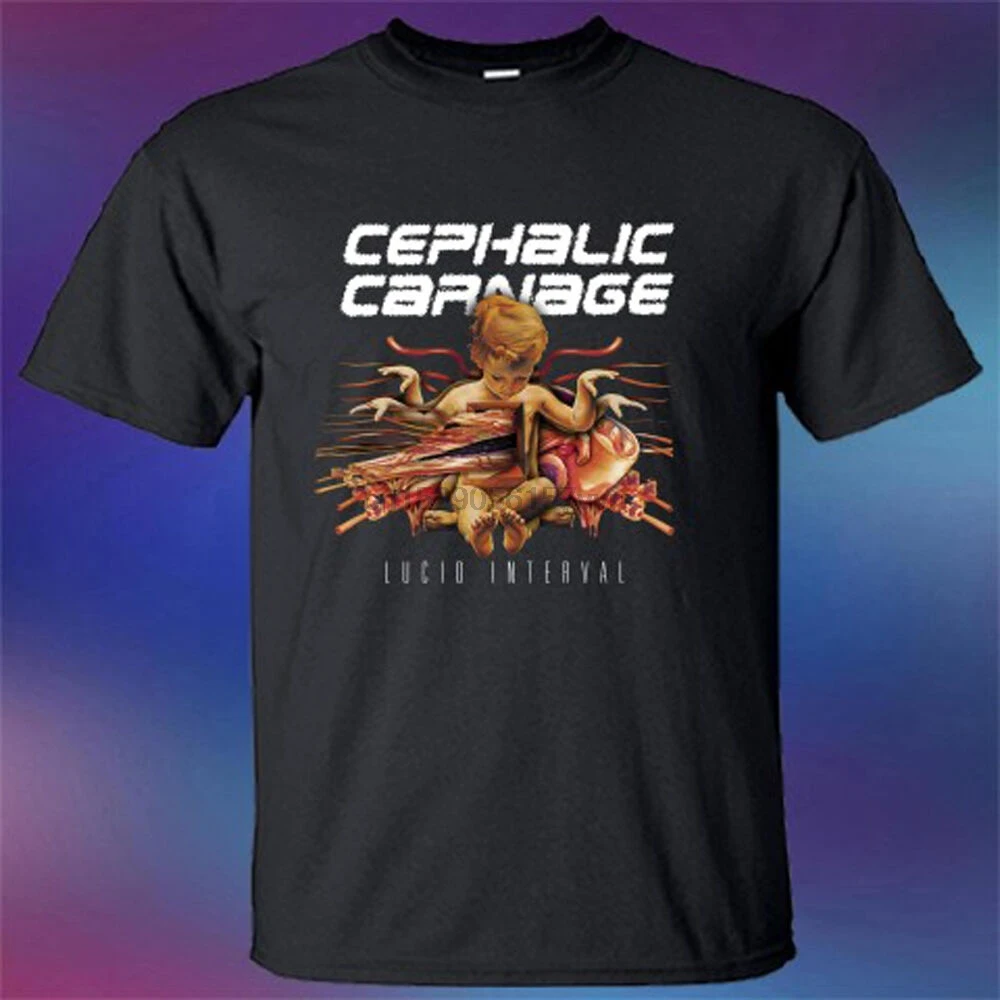 Новый Cephalic Carnage Grindcore группа Альбом Обложка Мужская черная футболка Размер S 3XL| |