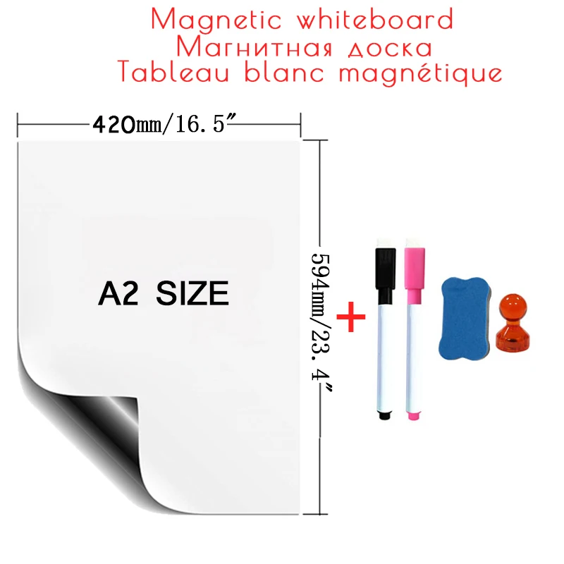 Magnetic White Board For The Refrigerator Marker Kitchen Board Erasable Message Board Office Teaching Practice Writing Board