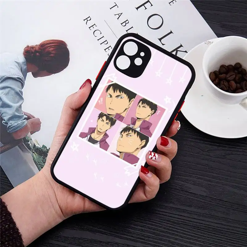 

Ushijima Wakatoshi Shiratorizawa Phone Cases Transparent Matte for iPhone 7 8 11 12 s mini pro X XS XR MAX Plus cover funda