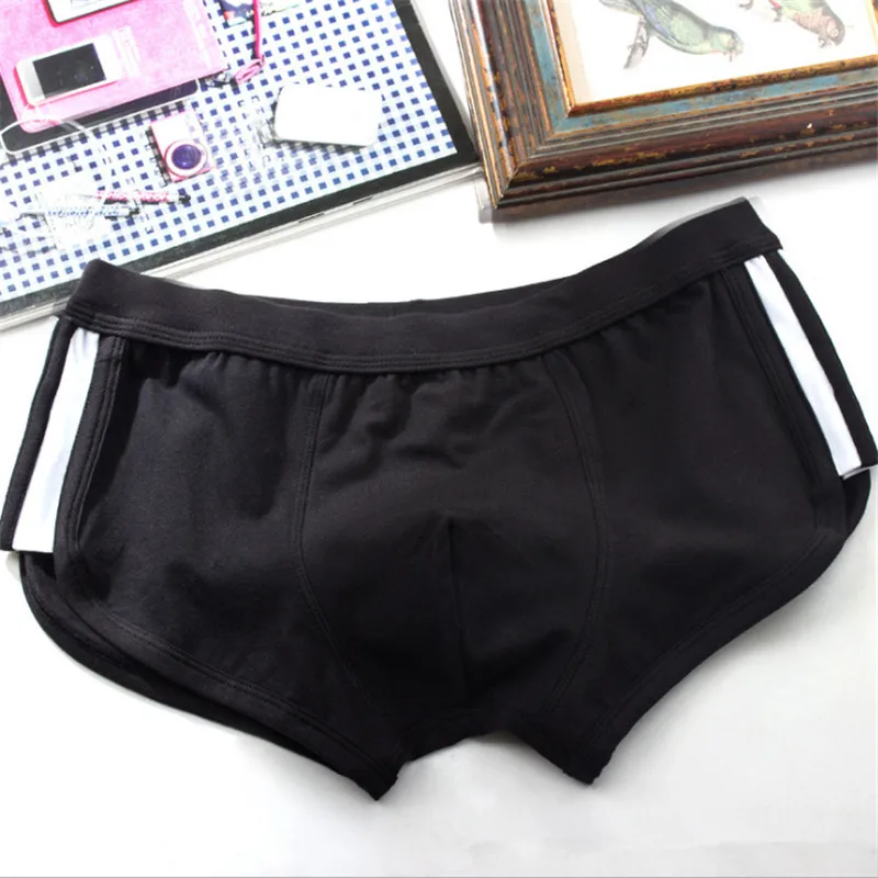 

Youth Four-Corner Panties Mens Sports Style Underpants Natural Cotton Close-Fitting Sweat-Absorbing Boxer Shorts