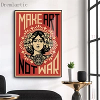 Make Art Not War Canvas Poster Silk Fabric Modern Style Prints Party House Decor Room 20-1005-43-17