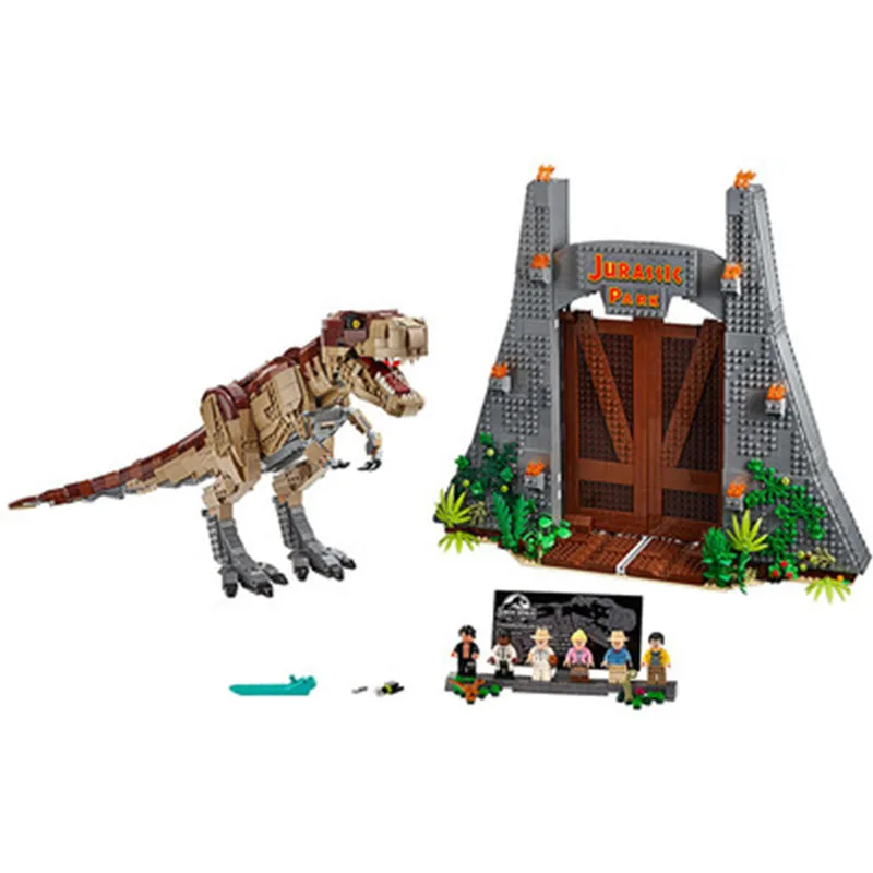 Строительные блоки Мир Юрского периода T.REX 2 фигурки динозавров Lepining 75936 игрушки