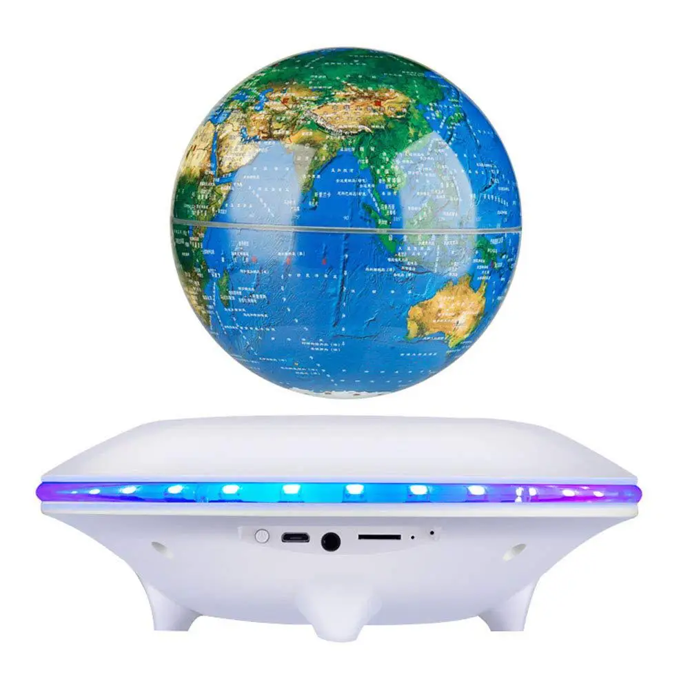 Глобус звук на магнитной подвеске Динамик Светильник вращения Беспроводной мини