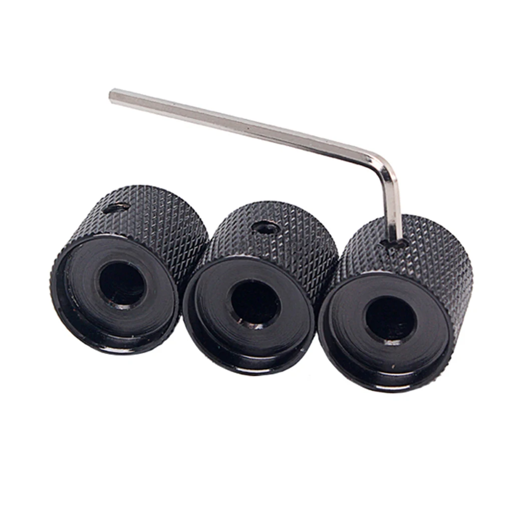 

Metal Guitar Volume Tone Control Knob Switch Tip Knob Cap, Black