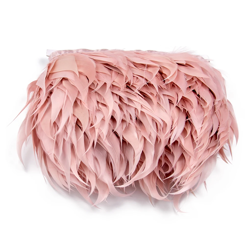 Натуральная окрашенная кожа розовый Фазан страусиные искусственные перья лента